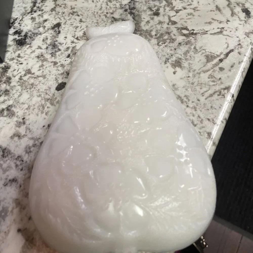 Vintage 1950s Hazel Atlas Pear-Shaped Milk Glass Dish
